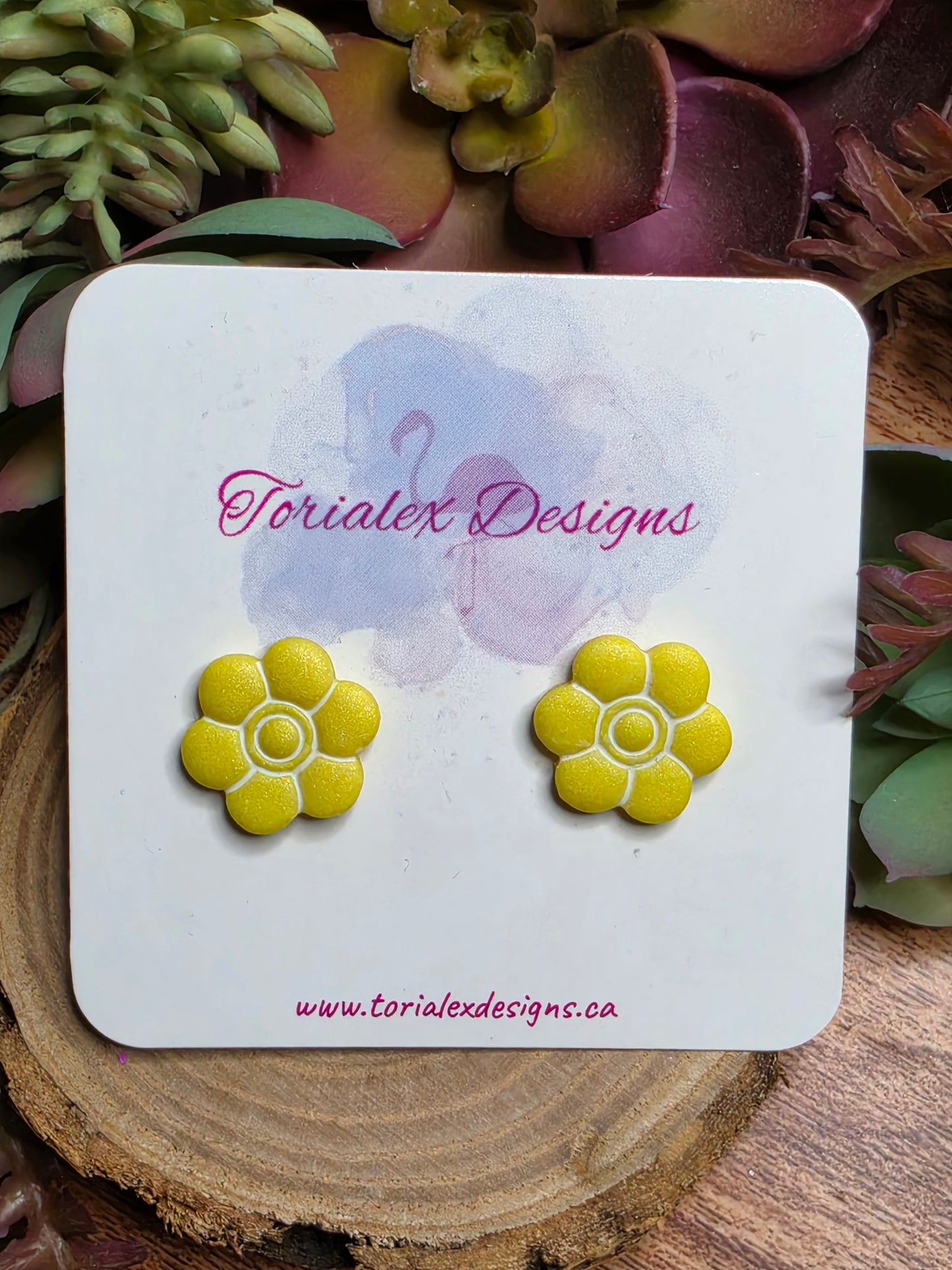 Yellow Flower studs