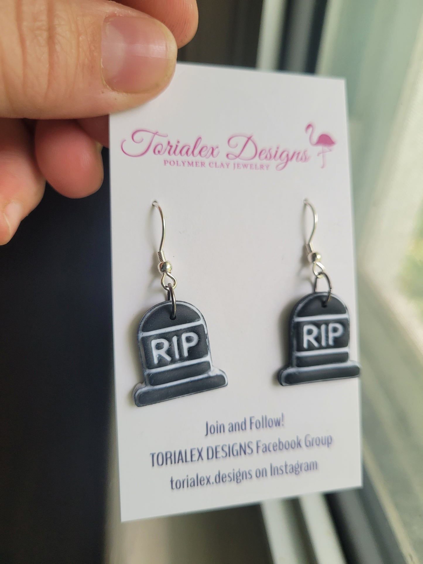 R.I.P tombstone earrings