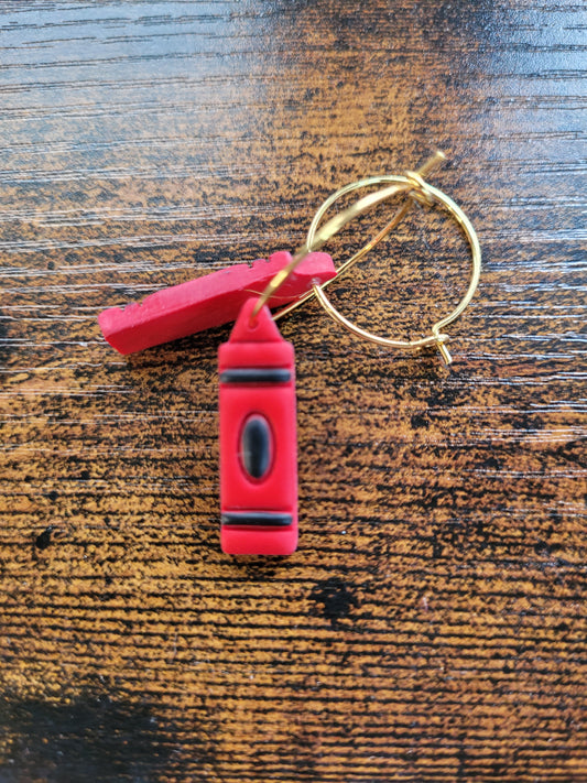 Red Crayon Earrings