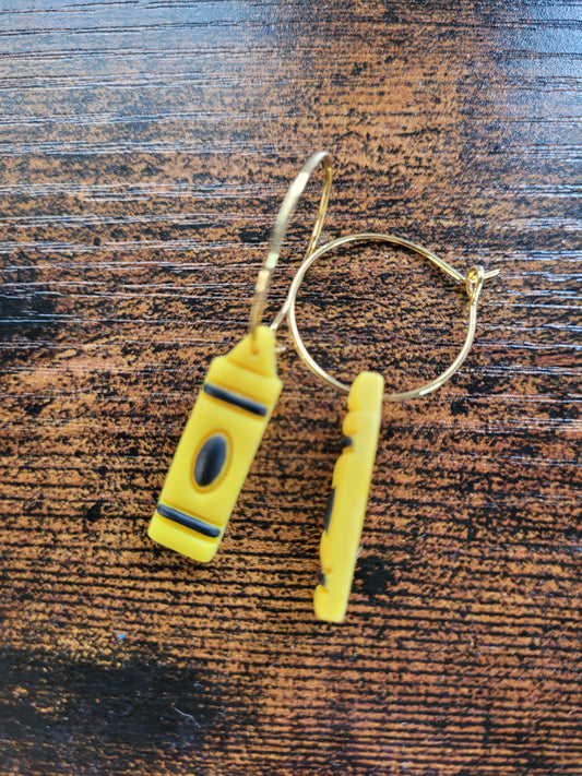 Yellow Crayon Earrings