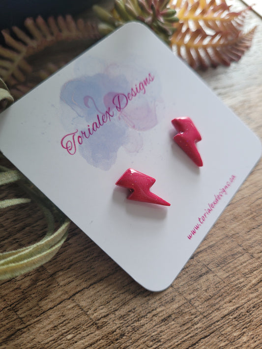 Pink Mini Bolt studs