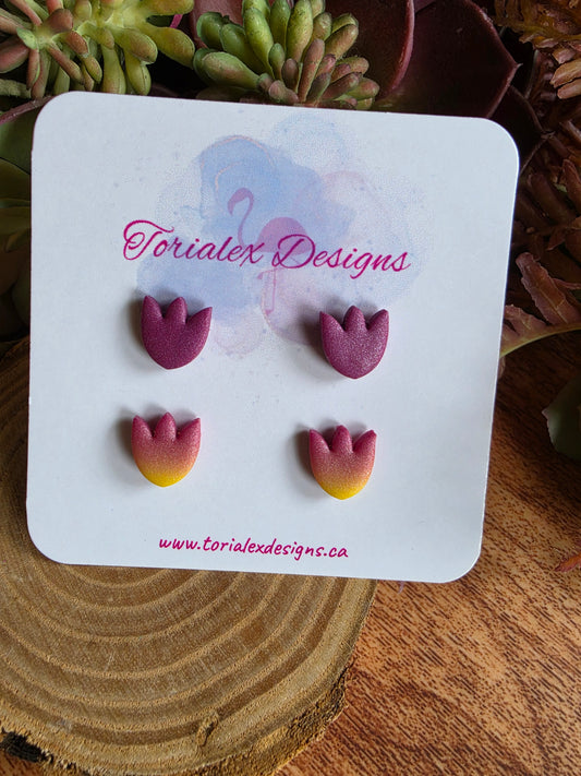 Purple and Yellow Tulips
