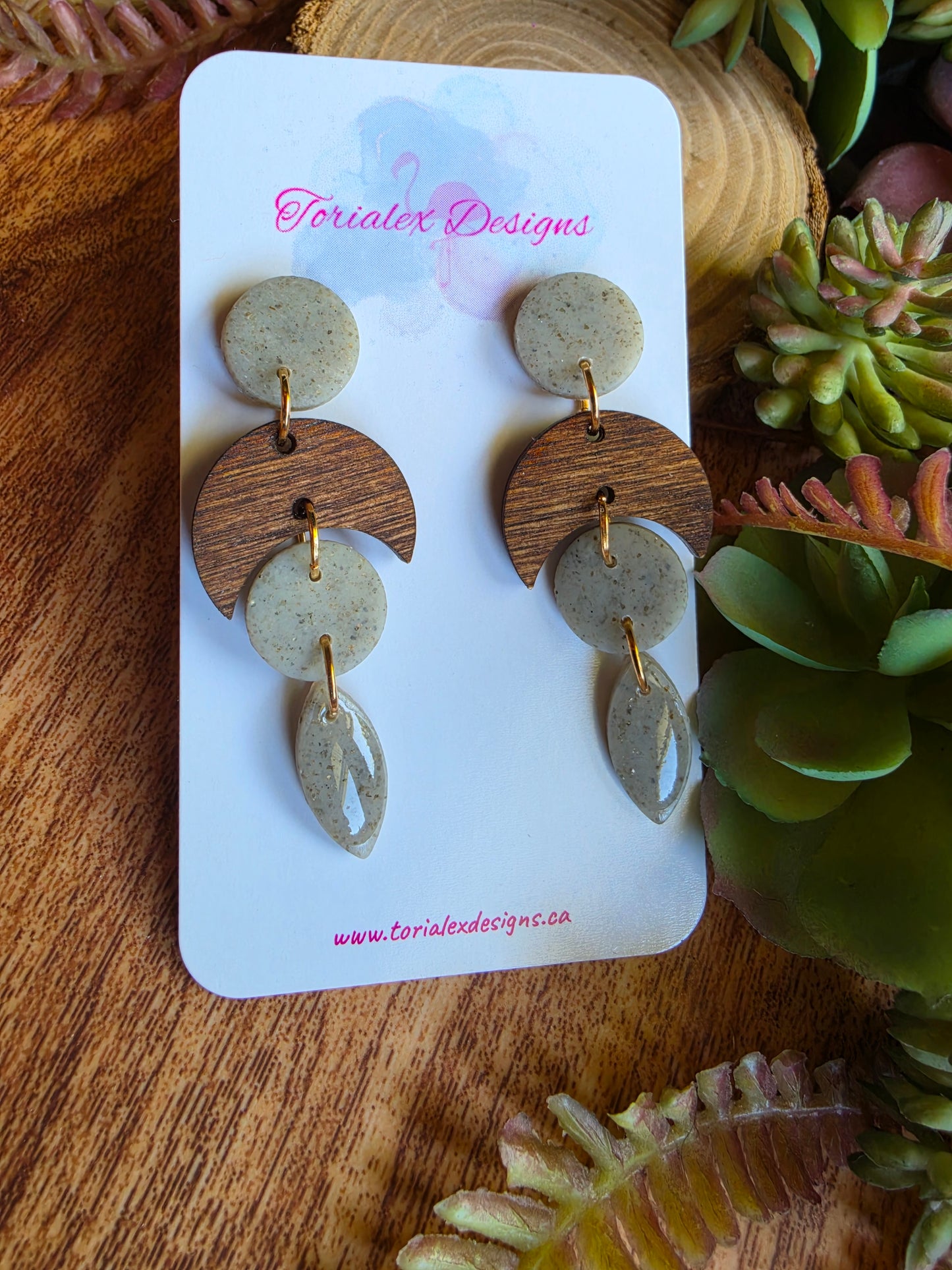 Wooden Moon Drops