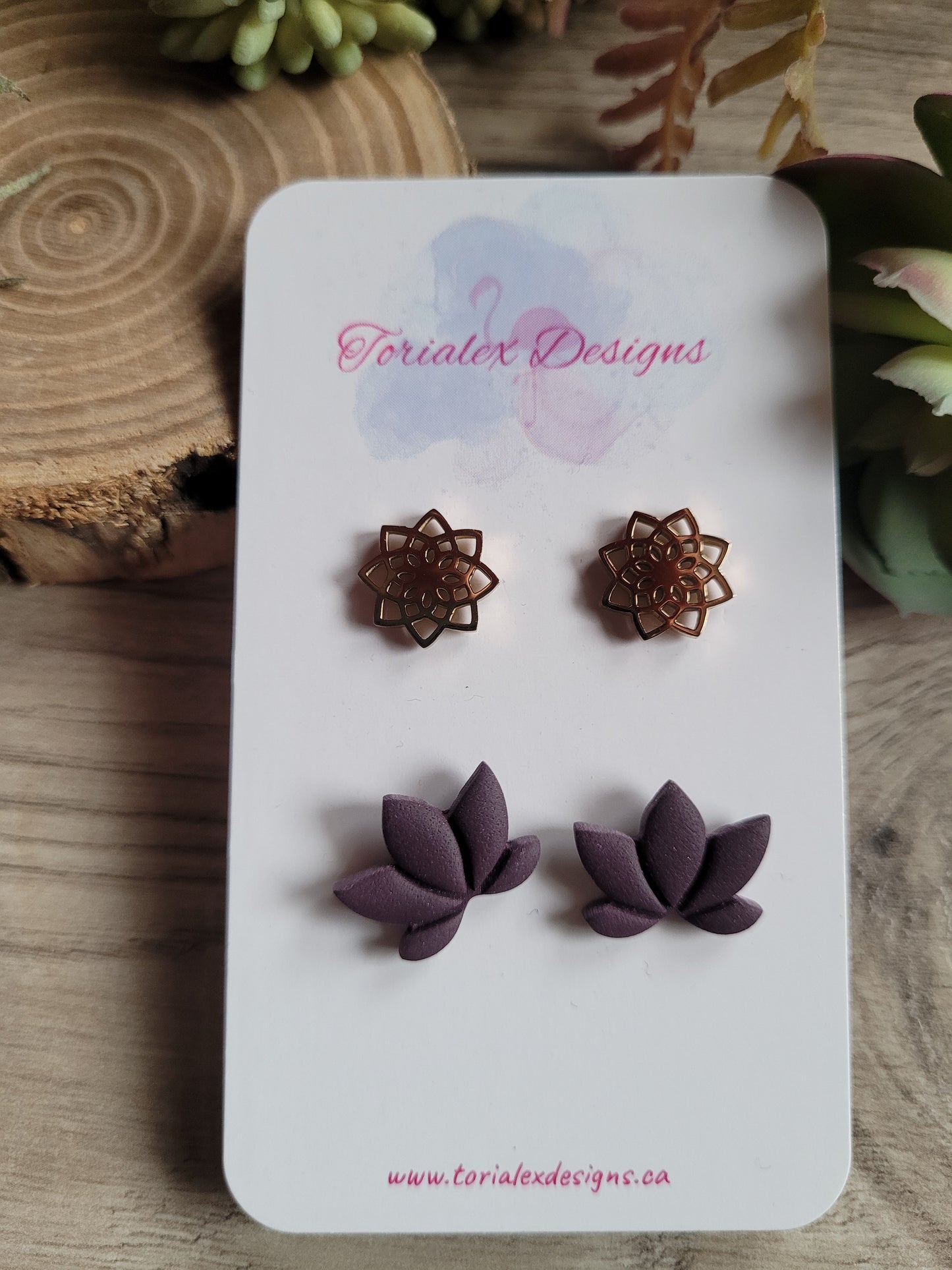 Mandala Lotus stud set